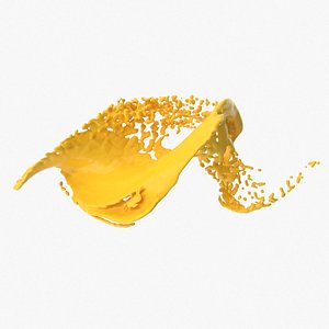 3D Yellow Splash 08 model