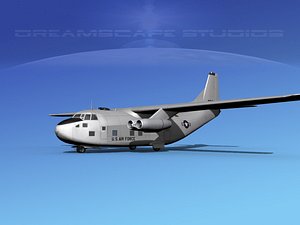 3D aircraft military fairchild c-123a
