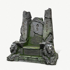 3D Lion Stone Throne model