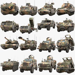 American Wheeled And Tracked Military Vehicles 16 in 1 PBR