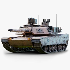Rigged Tank M1A2 Abrams Realtime LODs