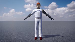 Baseball Player in Red Helmet