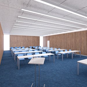 3D Classroom 01 model