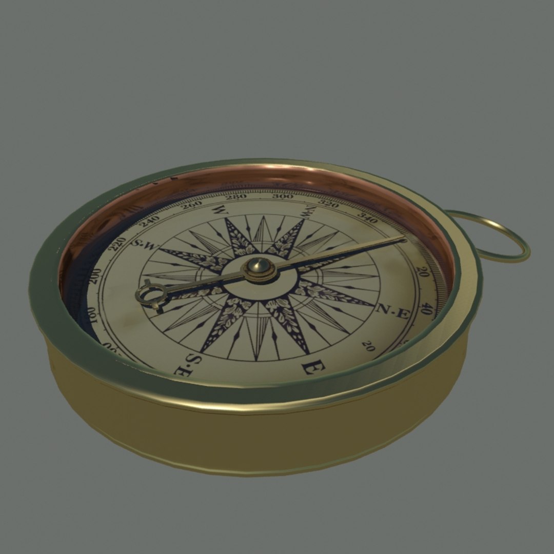 3d Model Old Compass