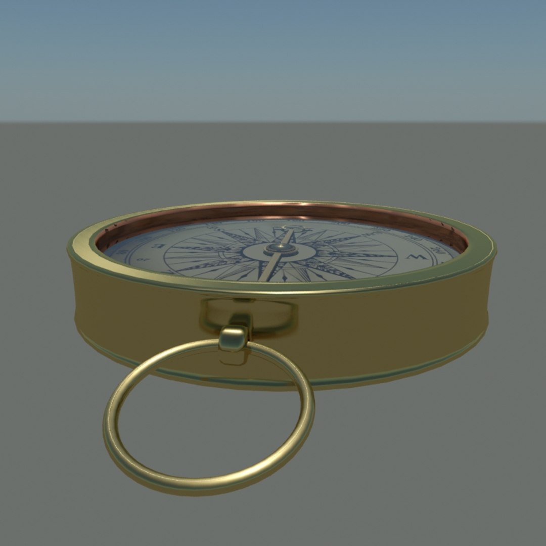 3d Model Old Compass