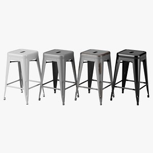 3D Backless Counter Stool
