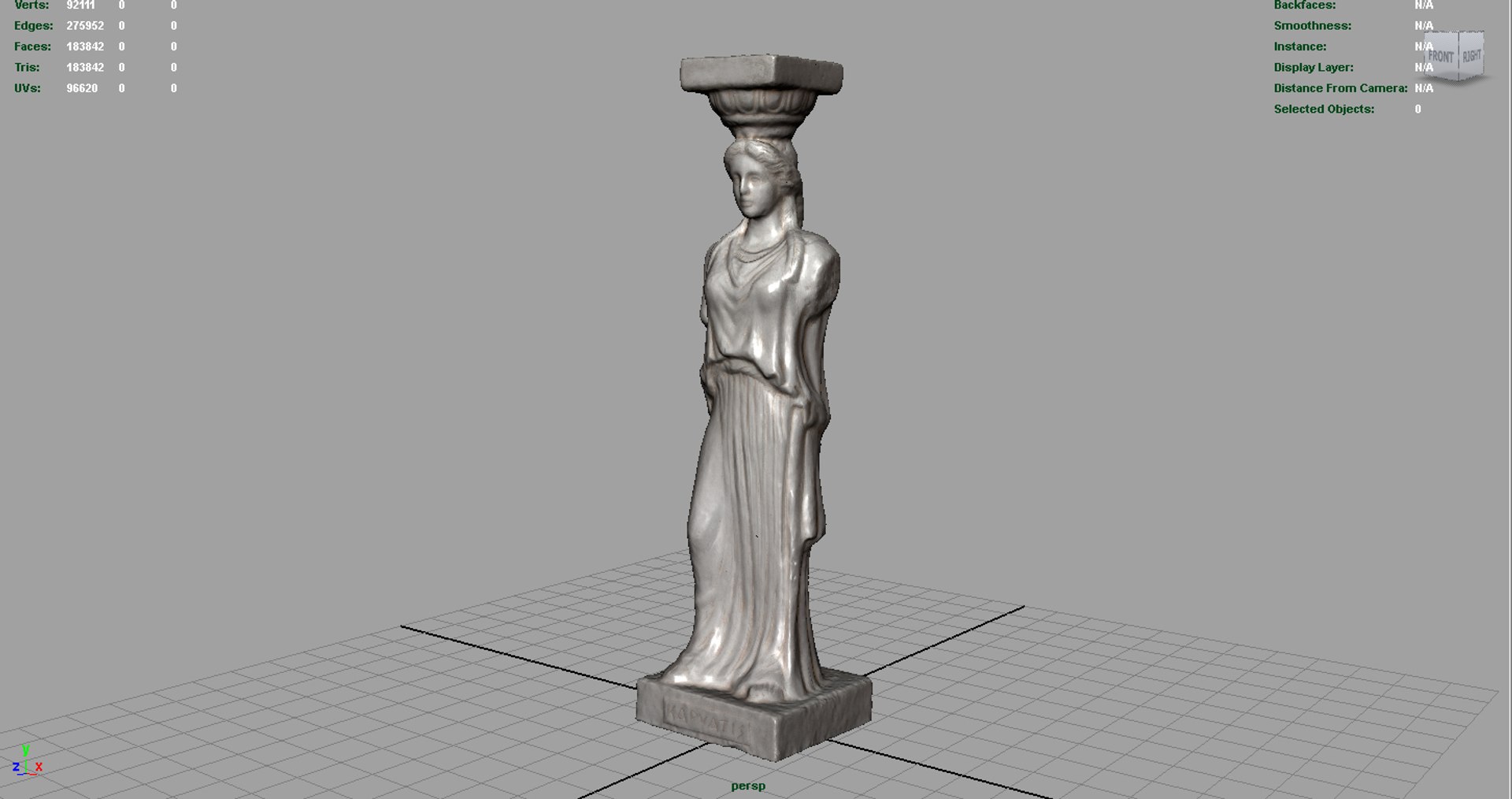 3d Caryatid Column Statue Model