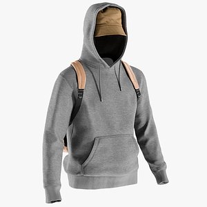 Mens Tshirt with Hoodie Hat and Backpack 10