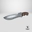 Old Vintage Combat Knife Low-poly PBR