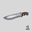 Old Vintage Combat Knife Low-poly PBR