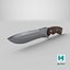 Old Vintage Combat Knife Low-poly PBR