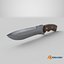 Old Vintage Combat Knife Low-poly PBR