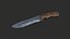 Old Vintage Combat Knife Low-poly PBR