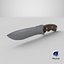 Old Vintage Combat Knife Low-poly PBR