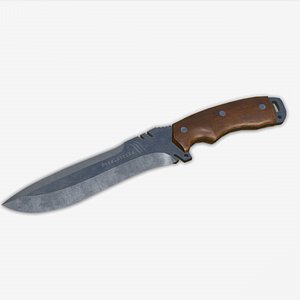 3D model Old Vintage Combat Knife Low-poly PBR