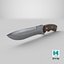 Old Vintage Combat Knife Low-poly PBR