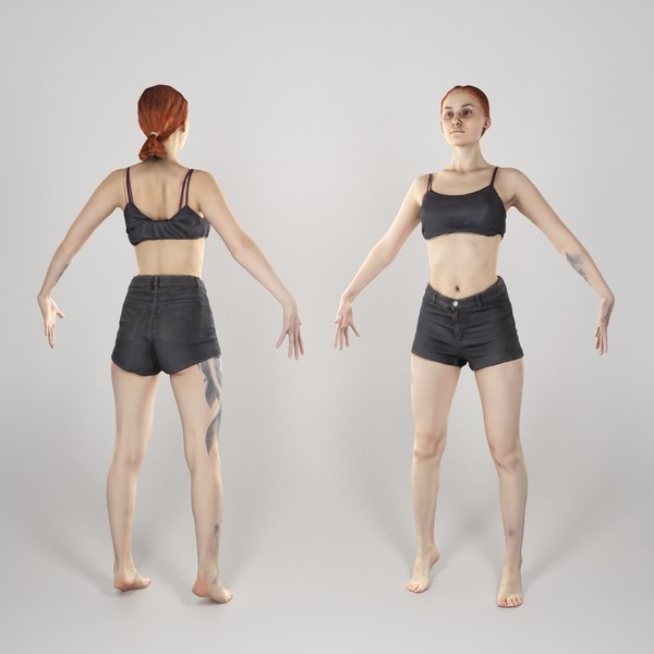 photogrammetry woman a-pose 3D model