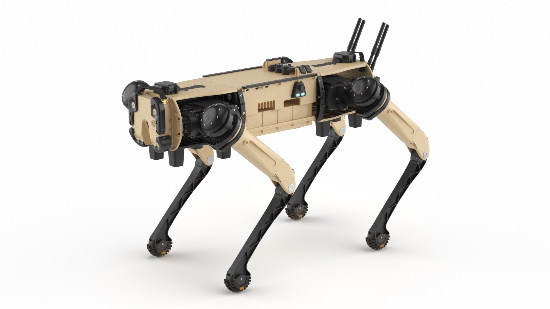 Quadruped Tactical Robotic Vehicle Sand Black 3D model preview