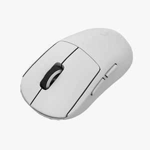 3D Logitech G Pro X Wireless Gaming Mouse - White model