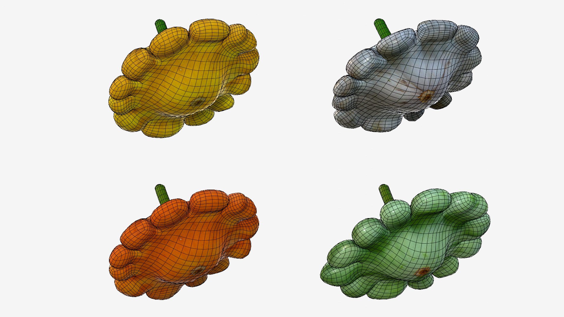 Scallop squash 3D https://p.turbosquid.com/ts-thumb/xH/uT1jma/nh/wire9/jpg/1726712572/1920x1080/fit_q87/e9d07281dd61d2c02f5f5ec9319cd2dd36c0e3b3/wire9.jpg