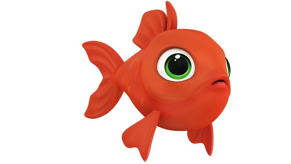 3D Cartoon Small Fish 7 Gold Fish model - TurboSquid 2083117
