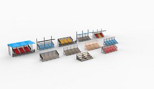 3D stadium grandstand set 3D model model