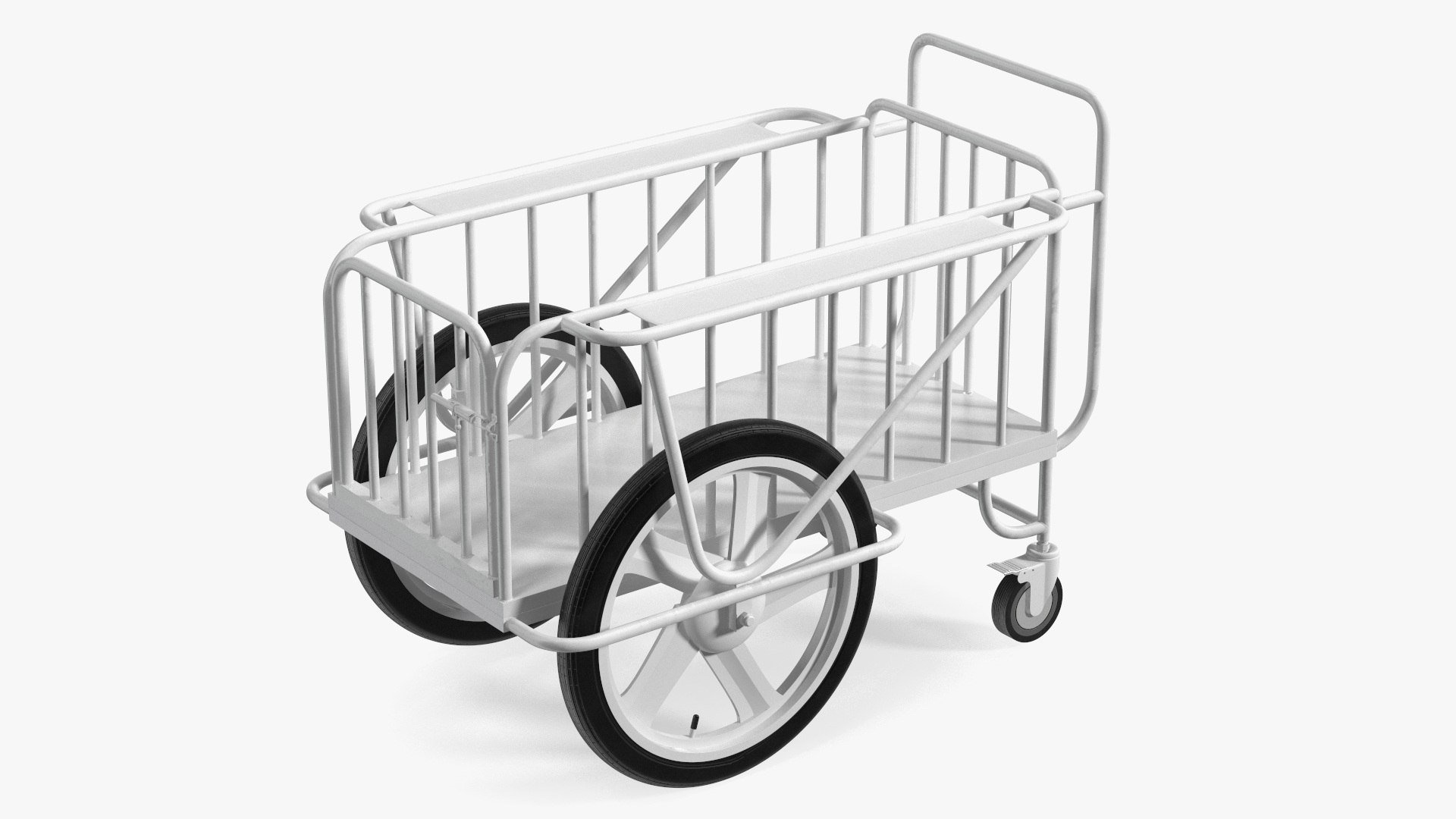 Medical Drugs Trolley White 3D model preview