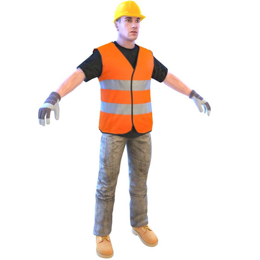 Construction worker 3D model - TurboSquid 1482064