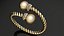 Bypass Ring with Pearls and Diamonds