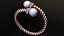 Bypass Ring with Pearls and Diamonds