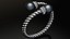 Bypass Ring with Pearls and Diamonds