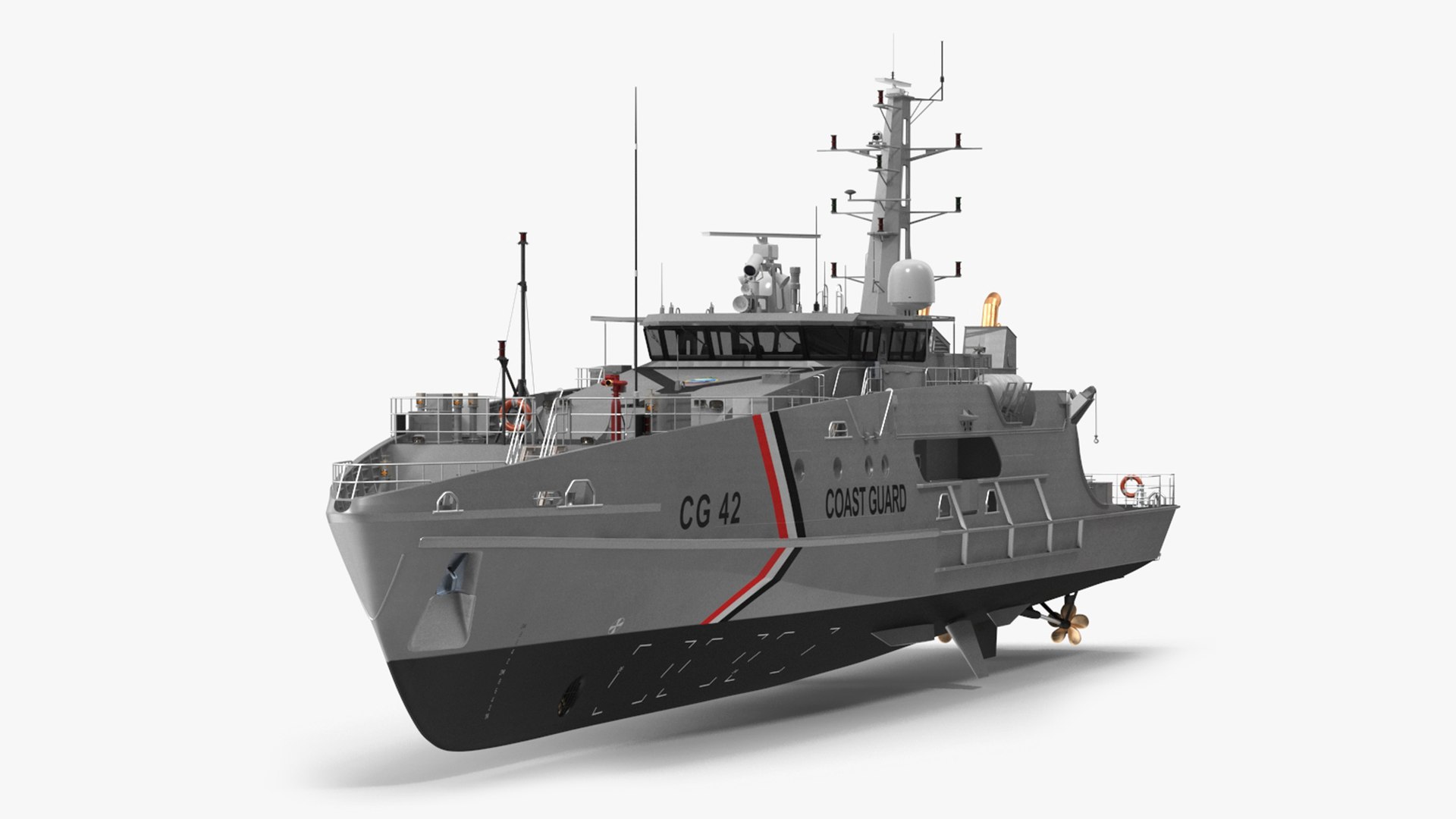 TTS Scarborough CG42 Coast Guard Rigged for Cinema 4D 3D model preview