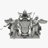 Trevi Fountain Roof Sculpture