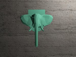 Geometric Mounted Elephant Head