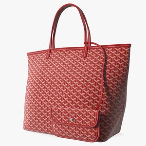 Goyard St Louis Tote with Pouch Red Closed