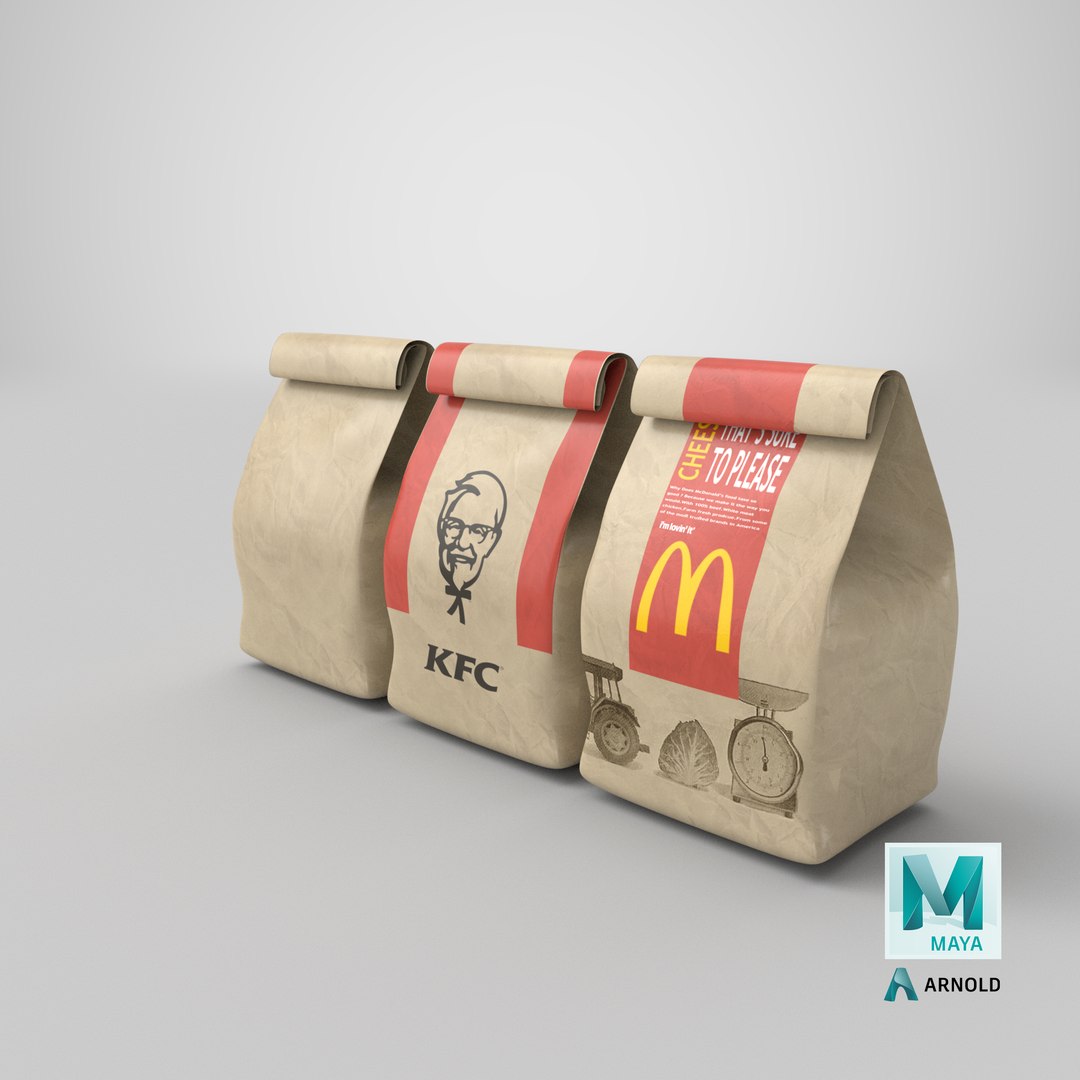 3D Detailed KFC Paper Bag - TurboSquid 2043024