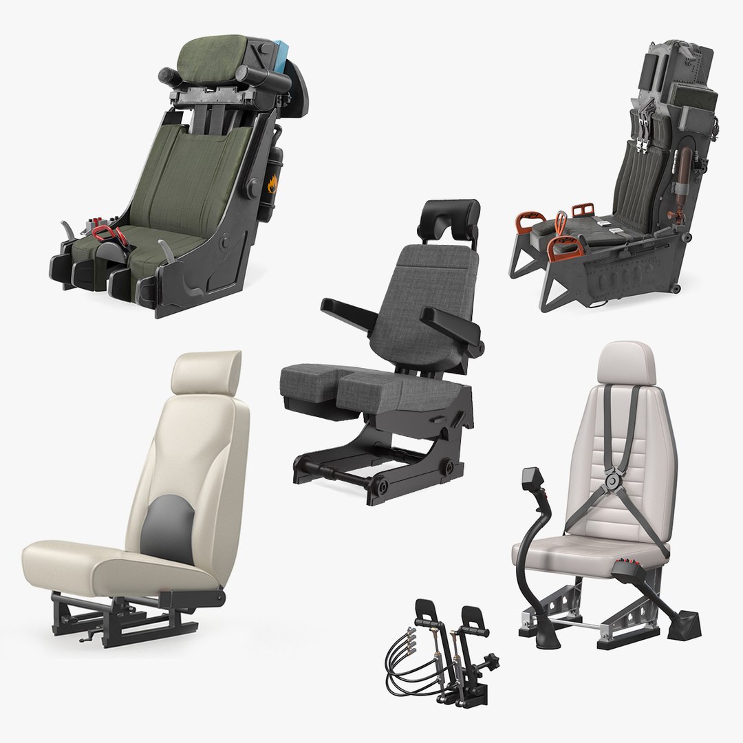 Pilot Seats Collection 3 3D model preview