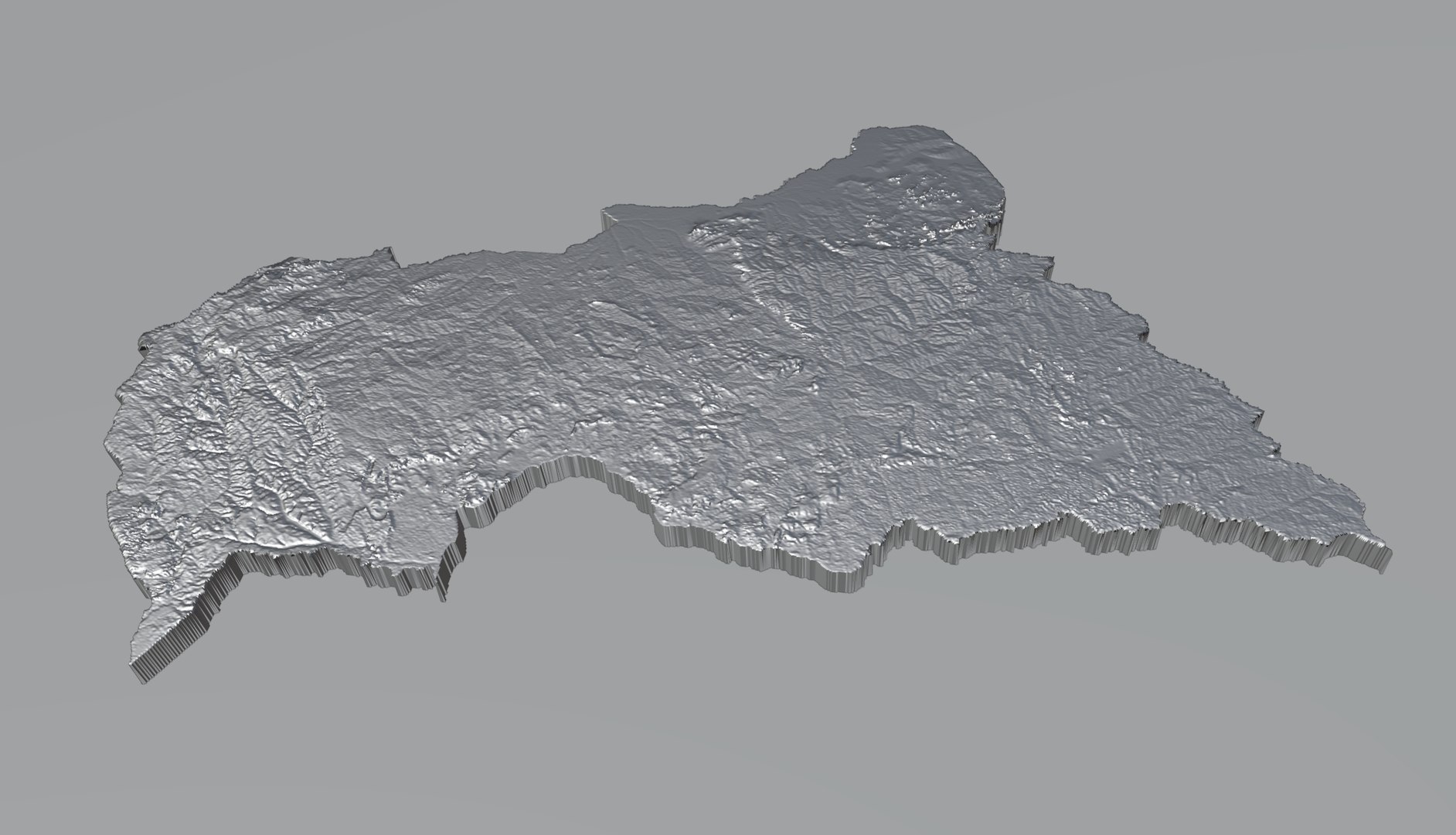 3D Central African Republic Terrain Map Model - TurboSquid 2335475