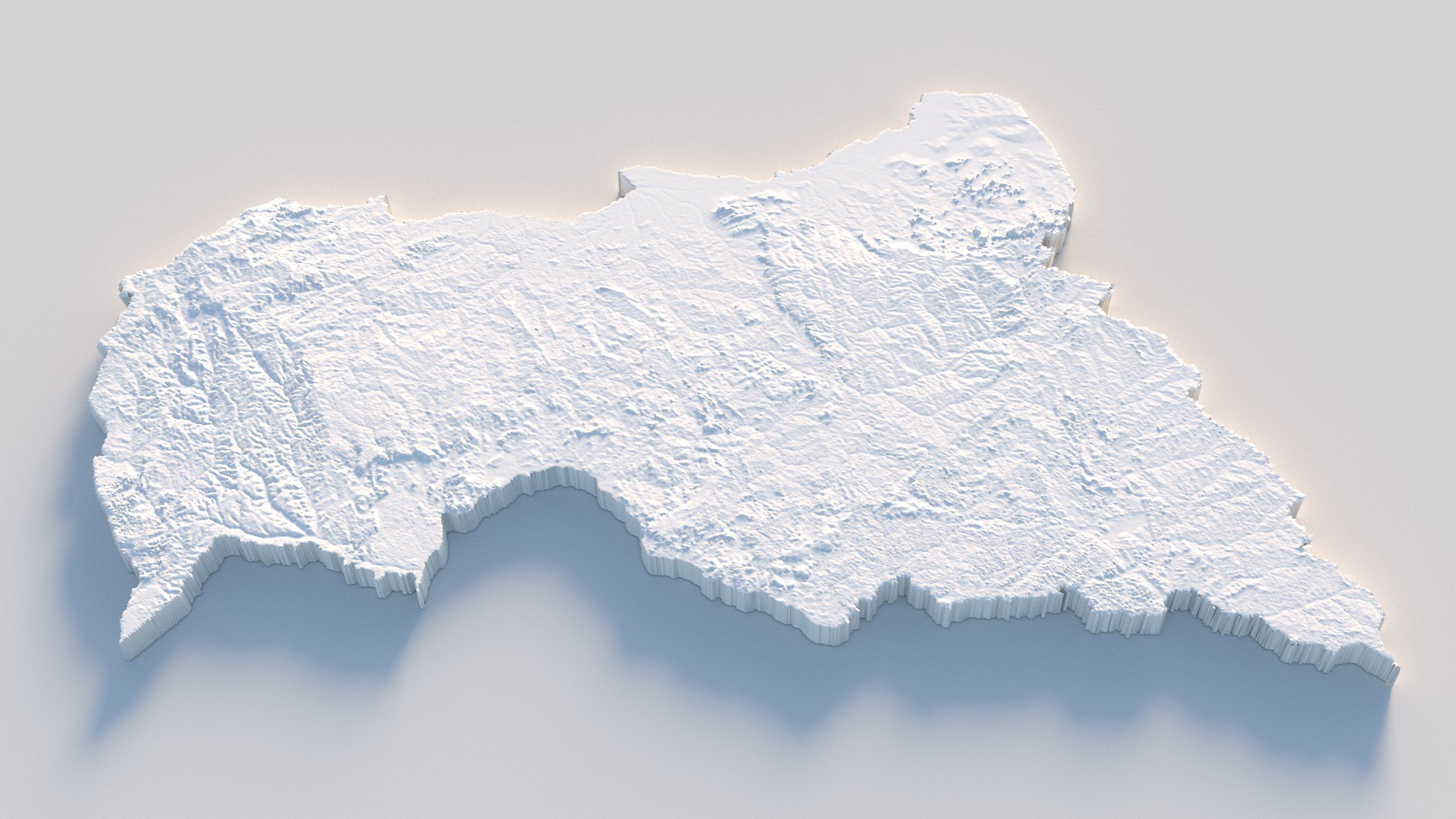 3D Central African Republic Terrain Map Model - TurboSquid 2335475