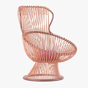 Italian Lounge chair Margherite rottan natural