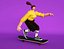 Skateboard sports character cartoon sister cartoon aunt cartoon woman puppet woman cartoon scene adv