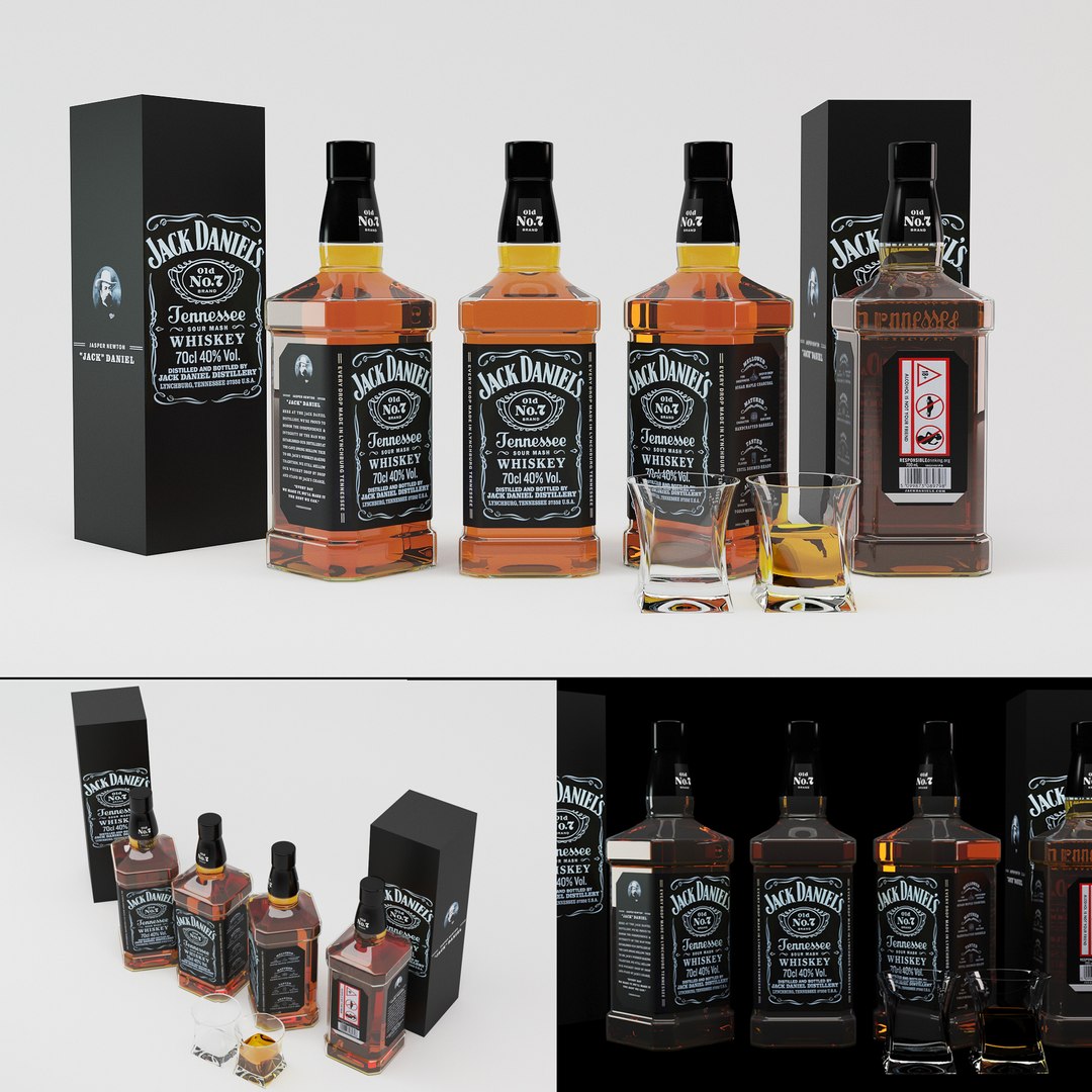 Jack Daniels Whiskey Set 3D - TurboSquid 2085634