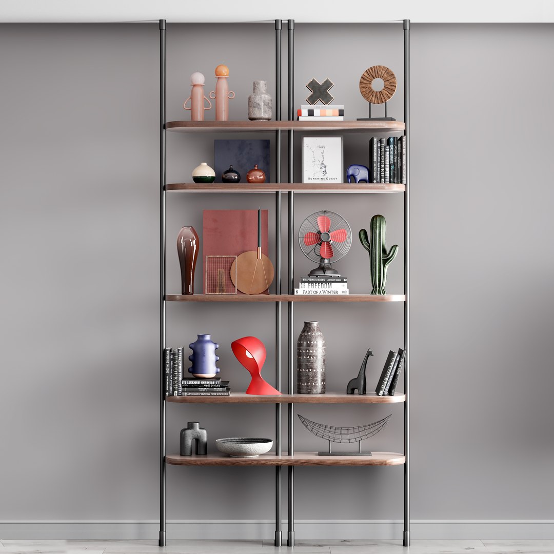 Stylish Decor On The Shelves - 2 3D model - TurboSquid 1936252