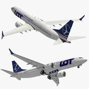 3D Boeing 737 Max Lot Polish Airlines model