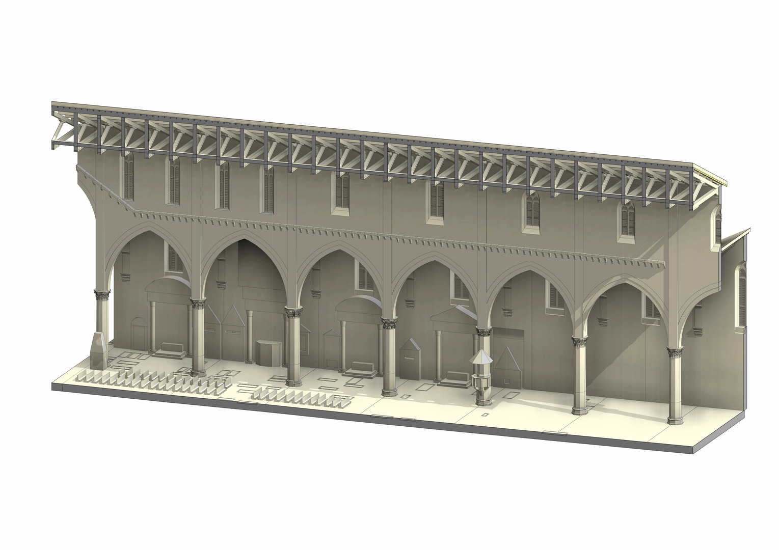 modelo 3d Iglesia de Santa Croce Revit HBIM-4 últimos tramos ...