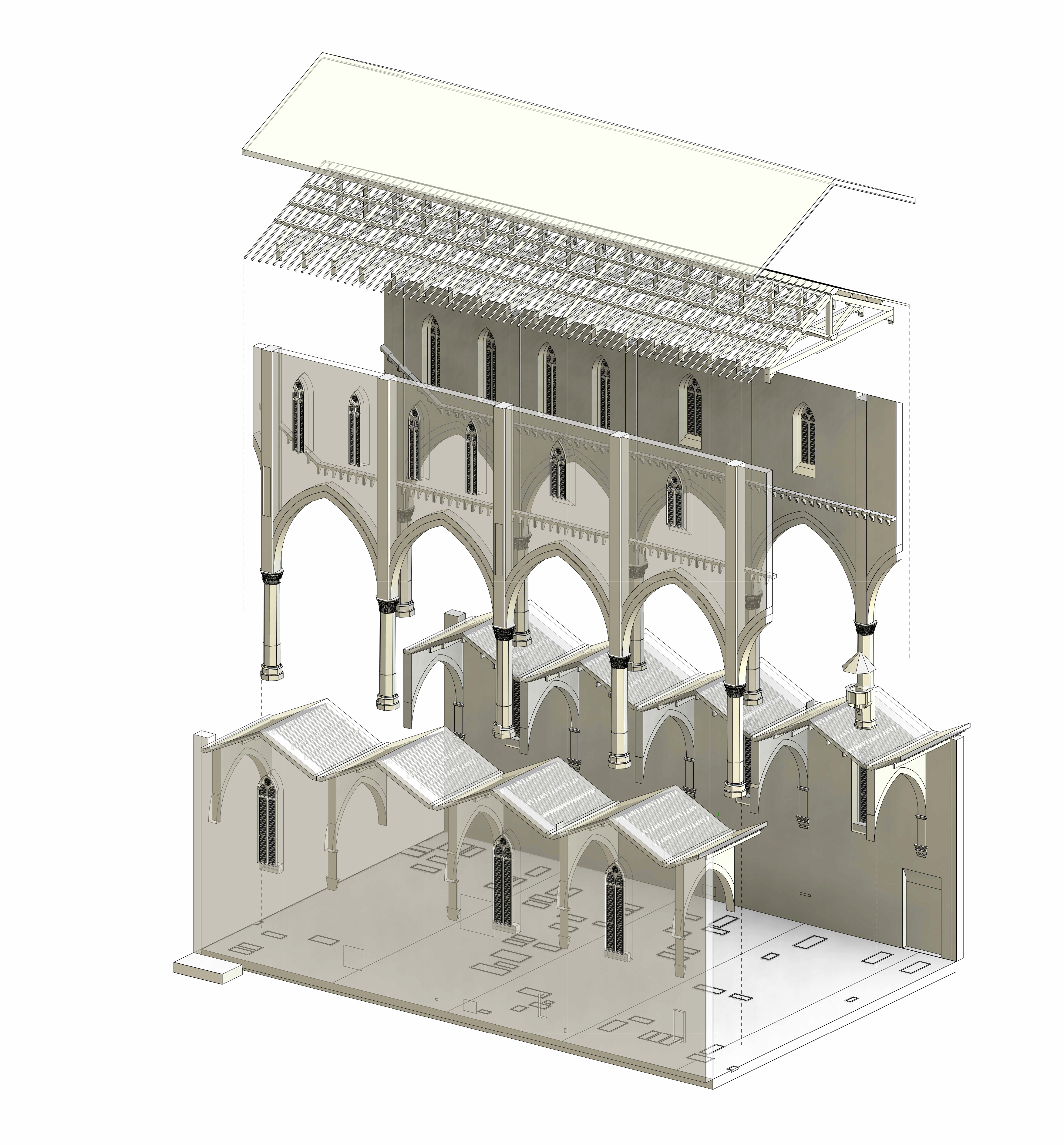 3D Santa Croce Church Revit HBIM-4 last spans - TurboSquid 1800550