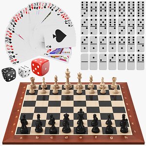 Chess Pieces Board Open Ready To Play 3D Model in Board Games 3DExport