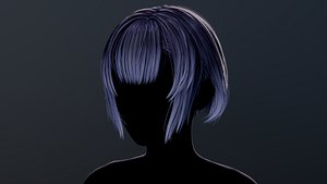 Stylized Female Hair 03 3D