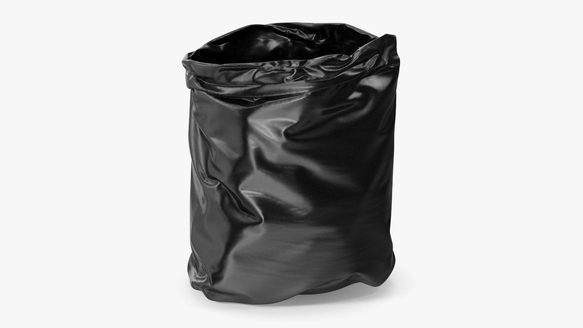 Open Black Rubbish Bag Small 3D model preview