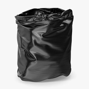Open Black Rubbish Bag Small 3D model